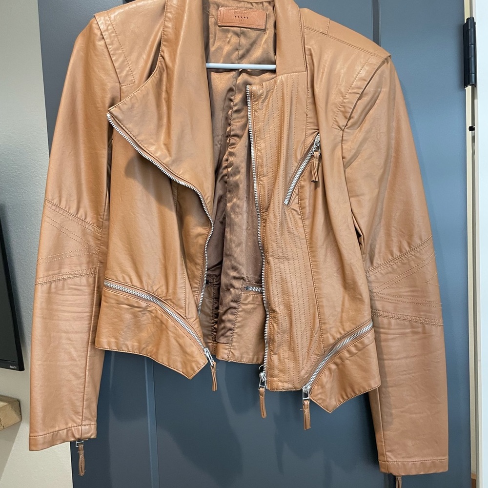Brown leather jacket from Topshop